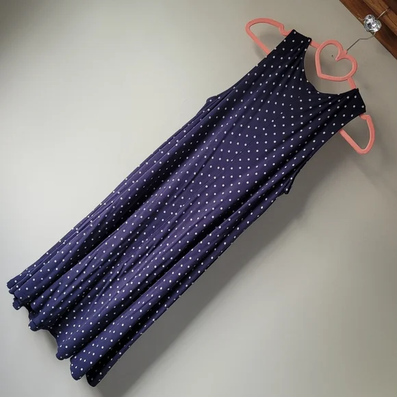 OLD NAVY Navy Blue With White Polka Dots Swing Dress Women's Size Large - Picture 9 of 9